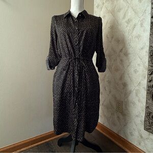 Maison Jules Black Dress with Pink and Gold Dots